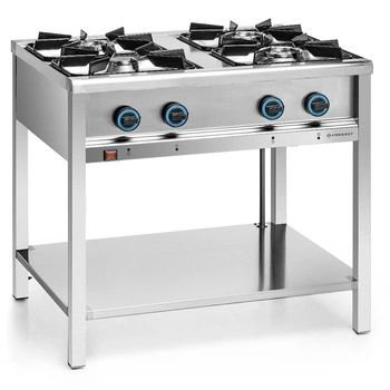 Gastronomická plynová kuchyně 4-hořáková s dolní policí, 23 kW | FORGAST FG09453
