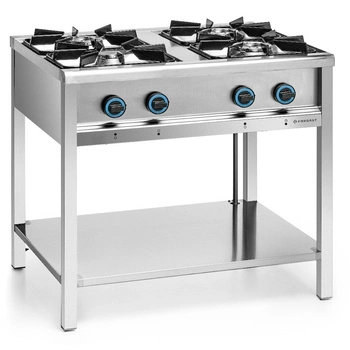 Gastronomická plynová kuchyně 4-hořáková s dolní policí, 23,5 kW | FORGAST FG09452