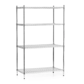 Skladový regál z chromované oceli, 4 police, 91x61x180 cm skládací | FORGAST FG15136