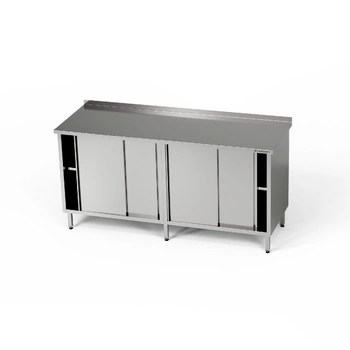 Nerezový pracovní stůl se 2 skříňkami 220x70x85 cm | FORGAST