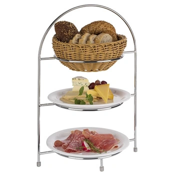 Stojan na servírování na 3 talíře, nerezová ocel, 29x19,5x43 cm | APS 33220