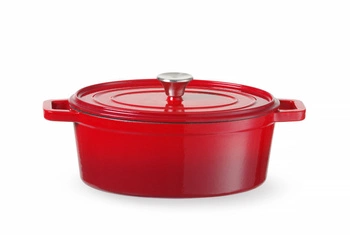 Litinový hrnec s poklicí červený - objem 4l l HENDI 626849