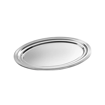 Banketový podnos CLASSIC oválný, z nerezové oceli, 46x34.5x1.5 cm | APS 398