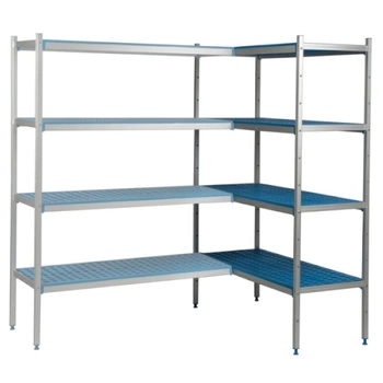 Rohový regál s 5 policemi, hloubka 40 cm 1PD-45+5P-94+10UM | ALUSHELF 40373