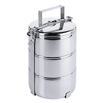 Ocelová jídelní nádoba, 2,7 l, průměr 14 cm, 3 přihrádky | CONTACTO 4014/143