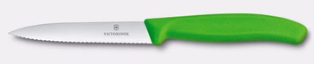 Nůž na zeleninu a ovoce Swiss Classic, zubatá čepel, zelený, délka čepele 10 cm | VICTORINOX 6.7734.C1
