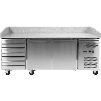 Chladicí stůl 2-dveřový na pizzu se zásuvkami | YATO YG-05310