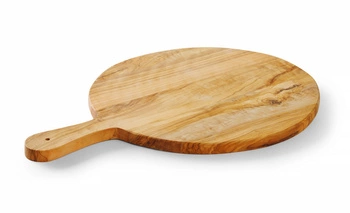 Prkénko z olivového dřeva na prezentaci pokrmů ø 32 cm HENDI 505380