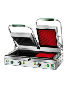 Dvojitý kontaktní gril s keramickými hladkými deskami, 55x30 cm, 3.4 kW, 230 V | FIMAR PV55LL