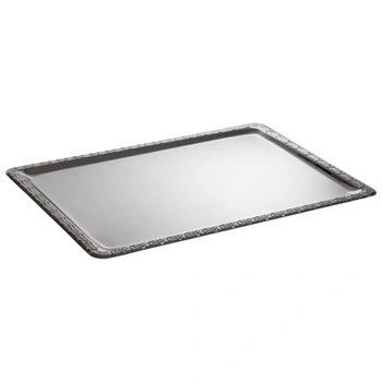 Tác SCHÖNER ESSEN, s ozdobným okrajem, z nerezové oceli, 63.5x44.5x2 cm | APS 384