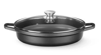 Hrnec s nepřilnavým povrchem, 4,3 l, černý, 42.5x33.2x(V)7 cm | HENDI 611012