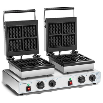 Elektrický vaflovač 4x3 dvojitý, 8 vaflí, 3.5 kW, 230 V | FORGAST FG09726