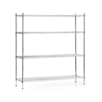 Skladový regál z chromované oceli, 4 police, 152x45,5x180 cm skládací | FORGAST FG15134