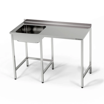 Nerezový stůl s dřezem a prostorem pro myčku 150x70x85 cm | FORGAST