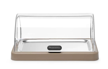 Jednoduchá chladicí vitrína roll-top Duo UNIQ navrženo Robertem Bronwasserem, béžová, 46x35x22 cm | HENDI 871942