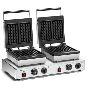 Elektrický dvojitý obdélníkový vaflovač 4x6, 3.5 kW, 230 V | FORGAST FG09725