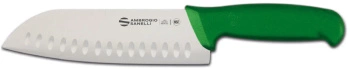 Nůž Santoku Supra colore se zoubky, délka 31 cm, zelený | AMBROGIO SANELLI S350.018G