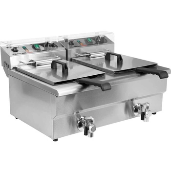 Elektrická fritéza 2-komorová s vypouštěcími kohouty 2x12 l | YATO YG-04634