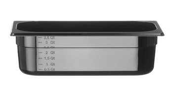 Odpadkový koš GN 1/3, 10 cm hluboký, z černého polykarbonátu | HENDI 862520