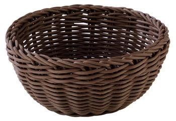 Koš na pečivo z polypropylenu PROFI LINE, kulatý, hnědý, 20x20x8 cm | APS 50608