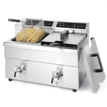 Dvoukomorová indukční fritéza Kitchen Line 2x8 l | HENDI 215029