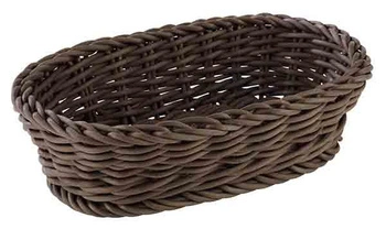 Košík z polypropylenu PROFI LINE, oválný, hnědý, 19x12x6 cm | APS 50627