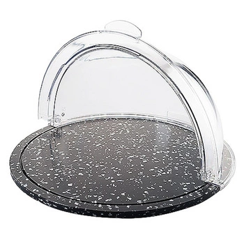 Podnos s víkem kulatý, polyetylen a polykarbonát, 40 cm | CONTACTO 640/400