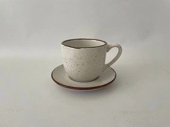 Šálek Bel 280 ml s podšálkem 15 cm Still Rustic krém | KERA KERAMIKA 2.3.4.RUSTIC KRÉM