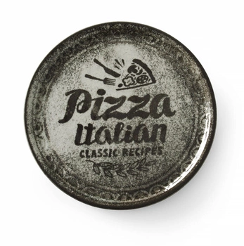 Talíř na pizzu Recipe Collection Brick Black - průměr 33 cm | HENDI 778937