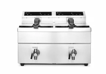 Dvoukomorová indukční fritéza Kitchen Line 2x8 l | HENDI 215029
