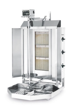 Plynový kebab Profi Line, 3 topná pole, kapacita 40 kg | HENDI 143087