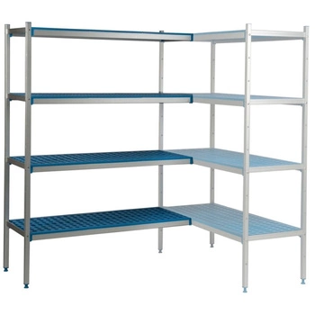 Rohový regál s 5 policemi, hloubka 40 cm 1PD-45+5P-64+10UM | ALUSHELF 40370