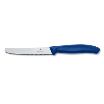 Švýcarský vroubkovaný nůž na zeleninu a ovoce Swiss Classic modrý délka čepele 11 cm | VICTORINOX 6.7832