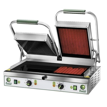 Dvojitý kontaktní gril s keramickými deskami, 55x30 cm, 3.4 kW, 230 V | FIMAR PV55LR