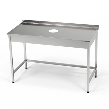 Nerezový stůl s otvorem pro odpad 150x60x85 cm | FORGAST