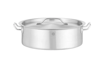 Nízký hrnec s poklicí, z nerezové oceli - objem 14,1 l | HENDI 836514