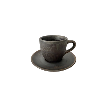 Šálek Bel 200 ml s podšálkem 15 cm Still Cristall hematit | KERA CERAMIKA 2.3.1.HEMATIT