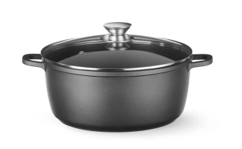 Hrnec s nepřilnavým povrchem, 7.5 l, černý, 38.7x31x(V)13 cm | HENDI 611043