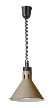 Závěsná lampa na ohřívání pokrmů, kuželová, béžová, 230V/250W, ⌀27,5x(V)25 cm | HENDI 273777