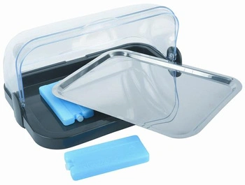 Vitrína bufetová s chladicí vložkou, černá, 44x32x20,5 cm | APS 9104