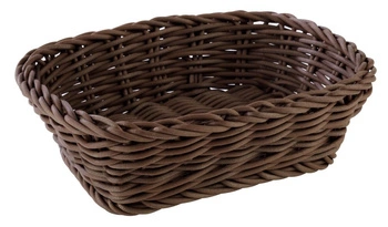 Košík na pečivo z polypropylenu, obdélníkový, černý, 19x13x6 cm | APS 50631