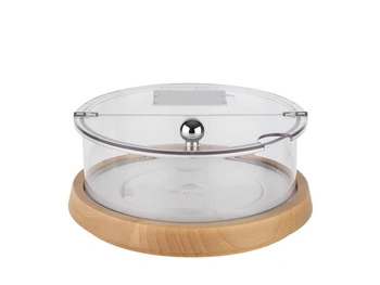 Velká chladicí mísa s dřevěnou základnou TOP FRESH s vložkou a poklicí, 26x15 cm | APS 11817