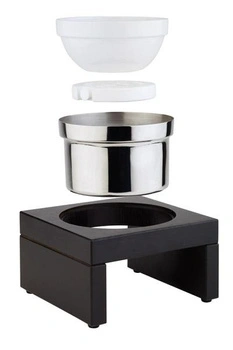 Chladicí miska BRIDGE s dřevěnou podstavou, barva venge, 2,5 l, 27,5x27,5x14 cm | APS 14981