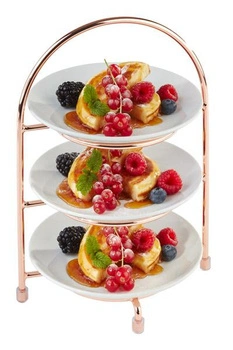 Stojan na servírování na 3 talíře, měděný, 18.5x15.5x26 cm | APS 33211