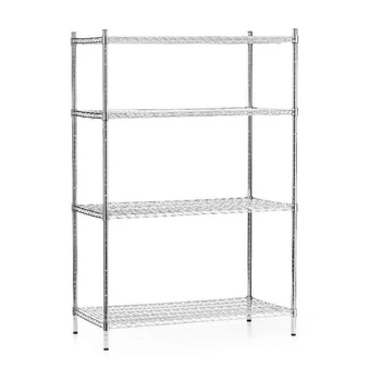 Skladový regál z chromované oceli, 4 police, 106x61x180 cm skládací | FORGAST FG15137