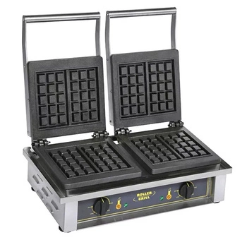 Elektrická dvojitá vaflovačka, 4 vafle, 10x18x2,2 cm, 3,2 kW | ROLLER GRILL GED 10