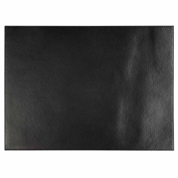Podložka na stůl VELLURA, sada 6 kusů, ekokůže, černá barva, 45x32,5x0,1 cm | APS 60046