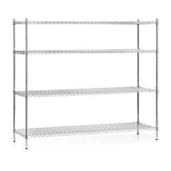 Skladový regál z chromované oceli, 4 police, skládací 182x61x180 cm | FORGAST FG15140