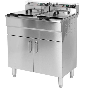 Elektrická fritéza 2-komorová se skříňkou a vypouštěcími kohouty 2x11,5 l | YATO YG-04638