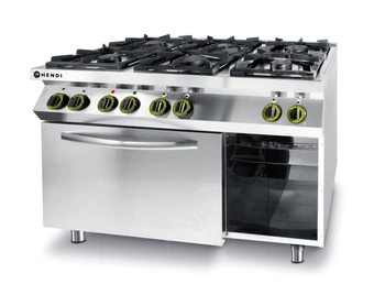 Kitchen Line Plynový sporák s 6 hořáky a elektrickou troubou HENDI 225899